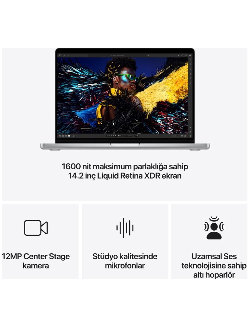 Apple MacBook Pro M4 Max 36GB 1TB SSD macOS 14" Taşınabilir Bilgisayar Gümüş MX2G3TU/A